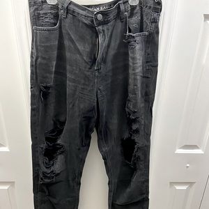 High waisted ripped mom jeans